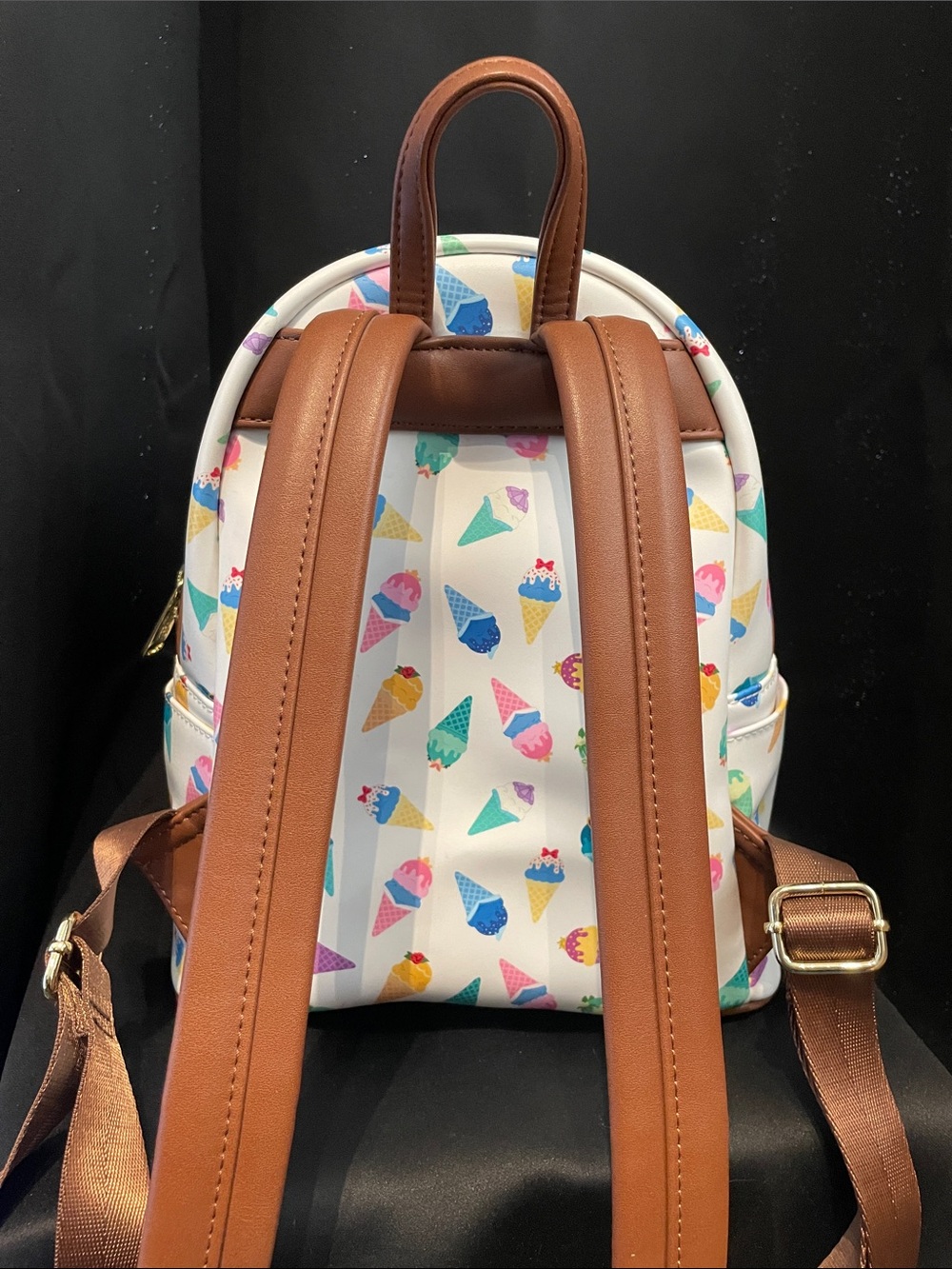 EUC DISNEY Loungefly Waffle Ice Cream Cone Backpack - Picture 4 of 11